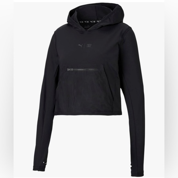 PUMA Train First Mile Lightweight Hoodie Black Thumbholes & Kangaroo Po… - Picture 3 of 13